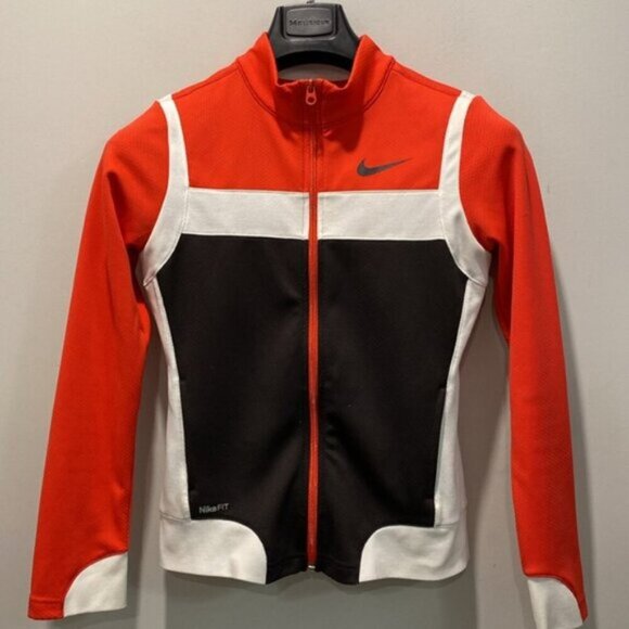 Nike Zip Jacket Red Brown White Small/Medium Fit Size L - Picture 4 of 15